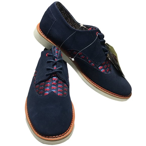 Toms Other - TOMS Republican Elephants Mens Blue Suede Brogue Election Dress Shoes Size 11